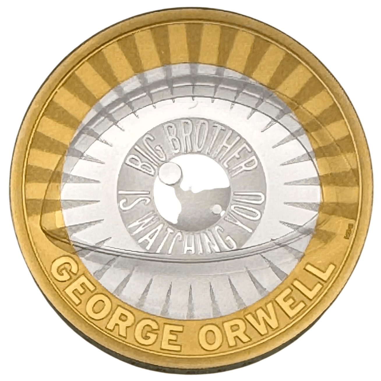 2025 George Orwell 'Big Brother' £2 Silver Proof Piedfort Coin big brother 2025 George Orwell 'Big Brother' £2 Silver Proof Piedfort Coin