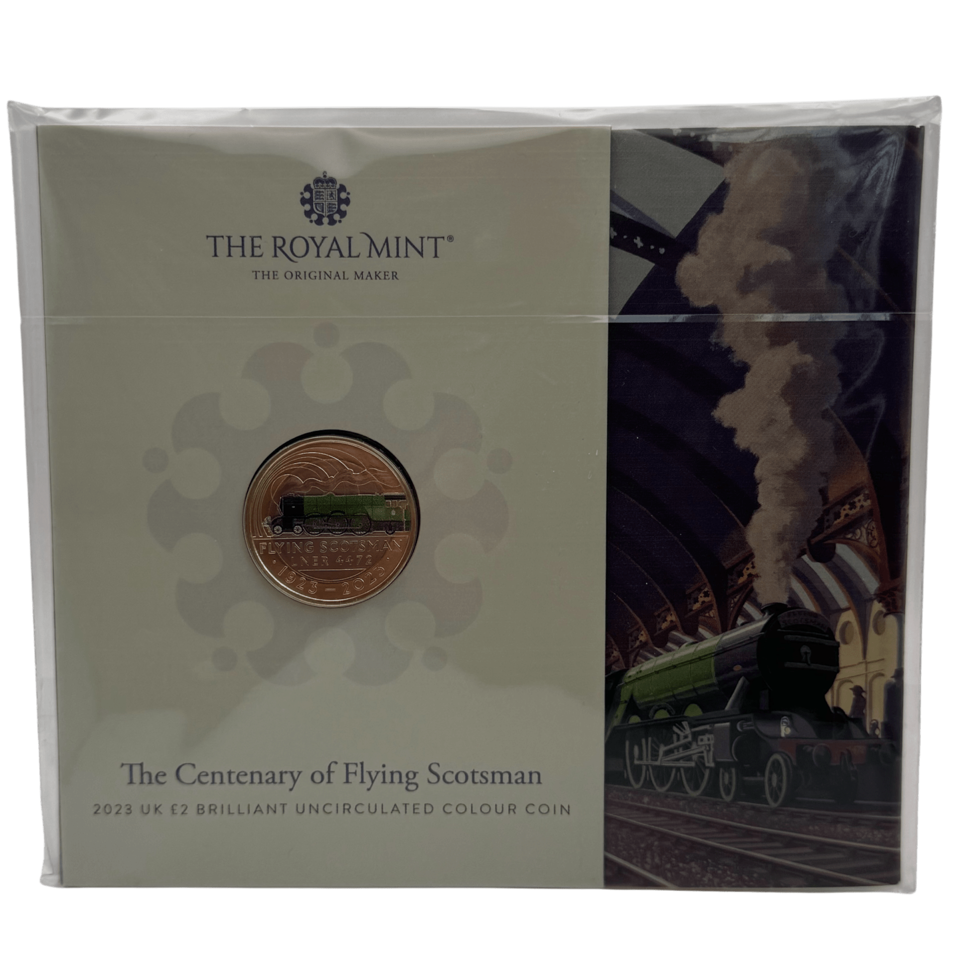 The 2023 Centenary of Flying Scotsman £2 BU Colour Coin in Blister Pack flying The 2023 Centenary of Flying Scotsman £2 BU Colour Coin in Blister Pack