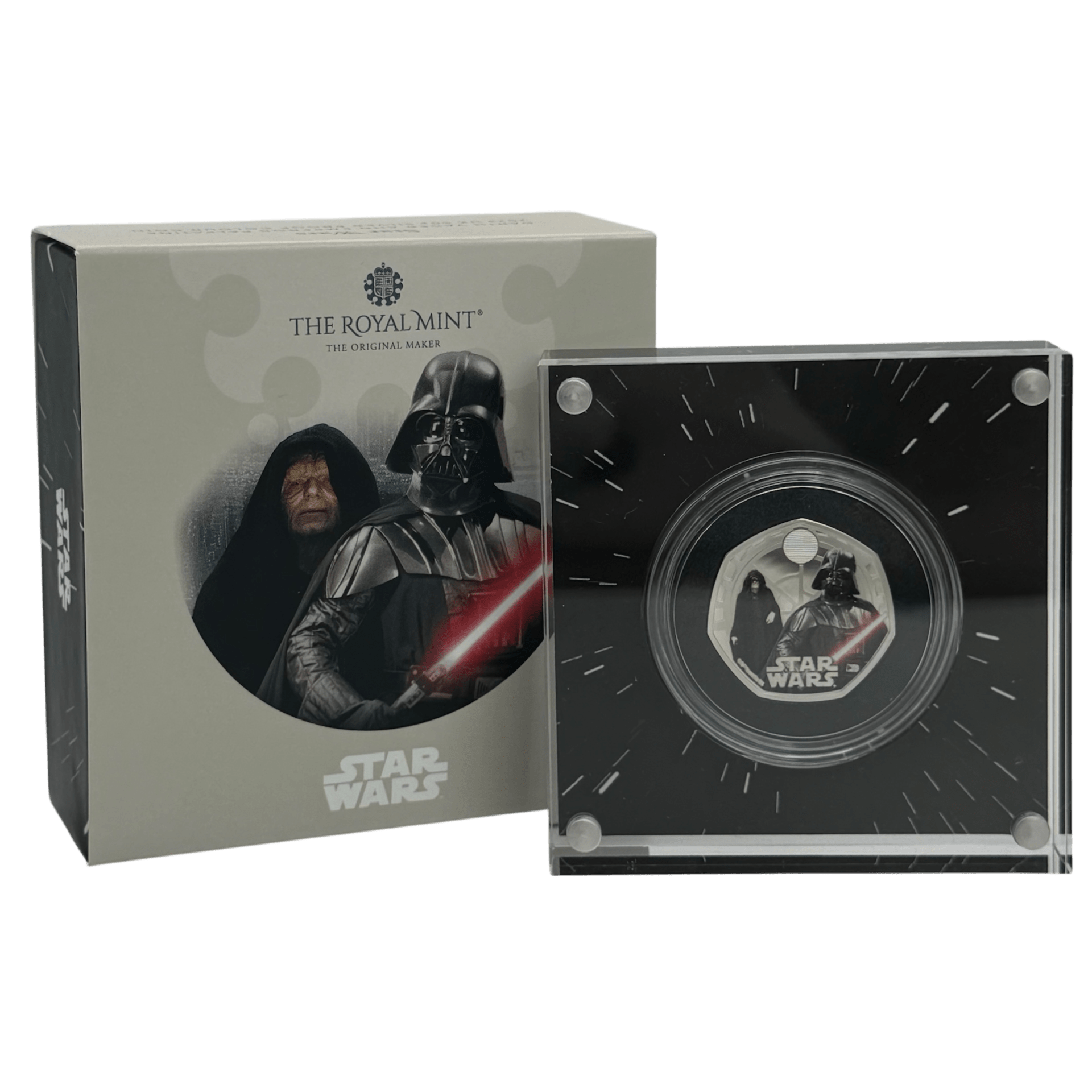 Darth Vader & Emperor Palpatine 2023 UK 50p Silver Proof Colour Coin darth vader Darth Vader & Emperor Palpatine 2023 UK 50p Silver Proof Colour Coin