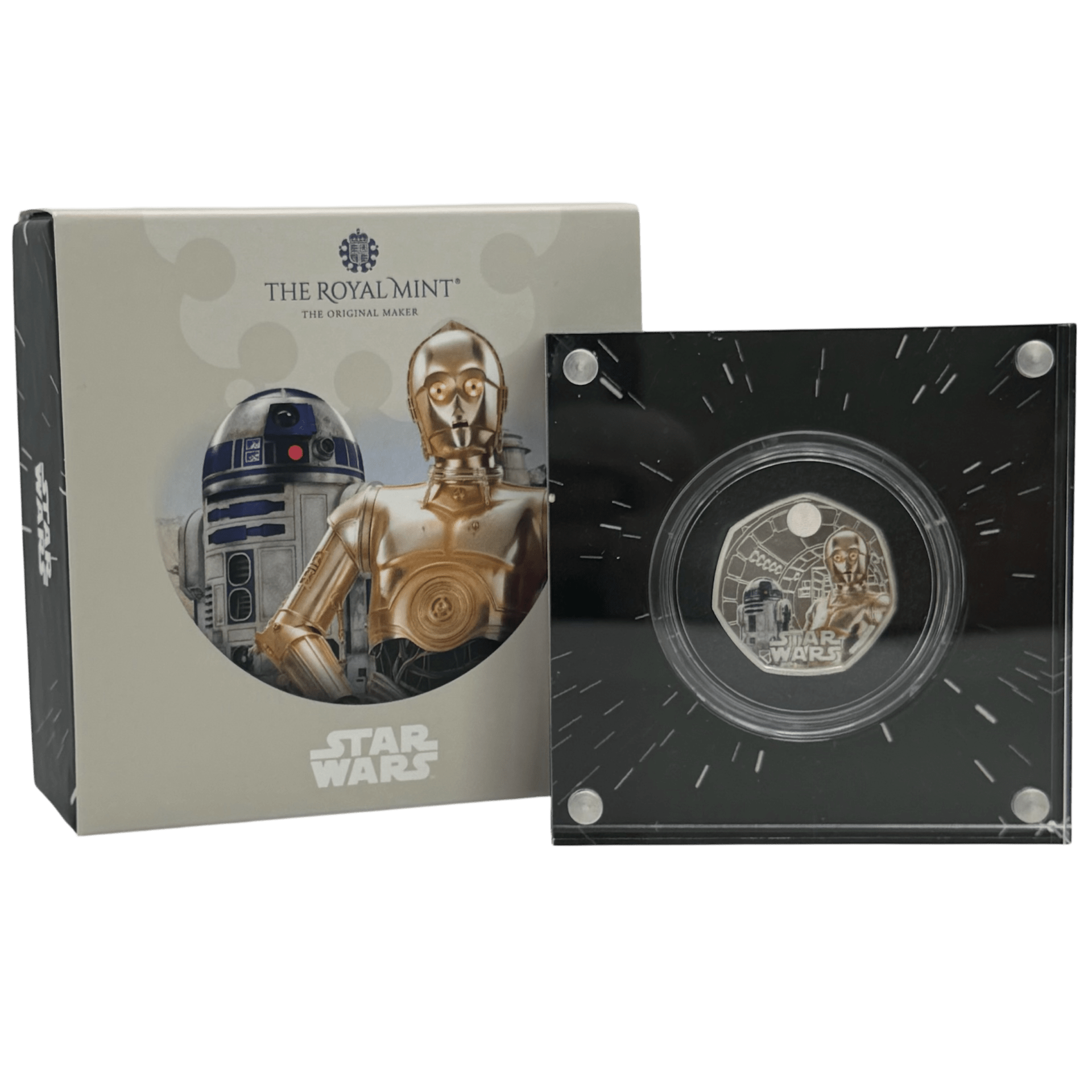 R2-D2 & C3PO 2023 UK 50p Silver Proof Colour Coin r2-d2 R2-D2 & C3PO 2023 UK 50p Silver Proof Colour Coin