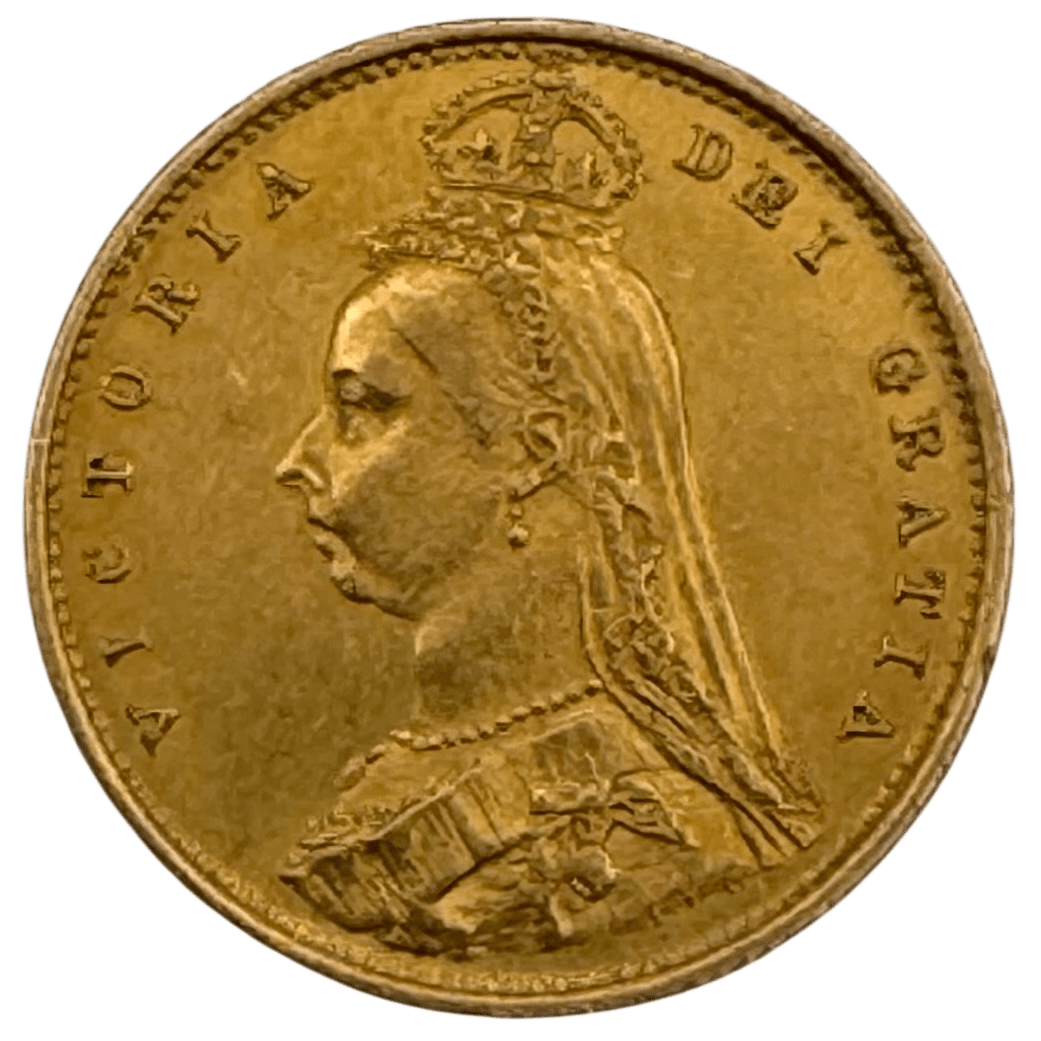 1887 Queen Victoria JH Shield Gold Half Sovereign About Uncirculated 1887 1887 Queen Victoria JH Shield Gold Half Sovereign About Uncirculated