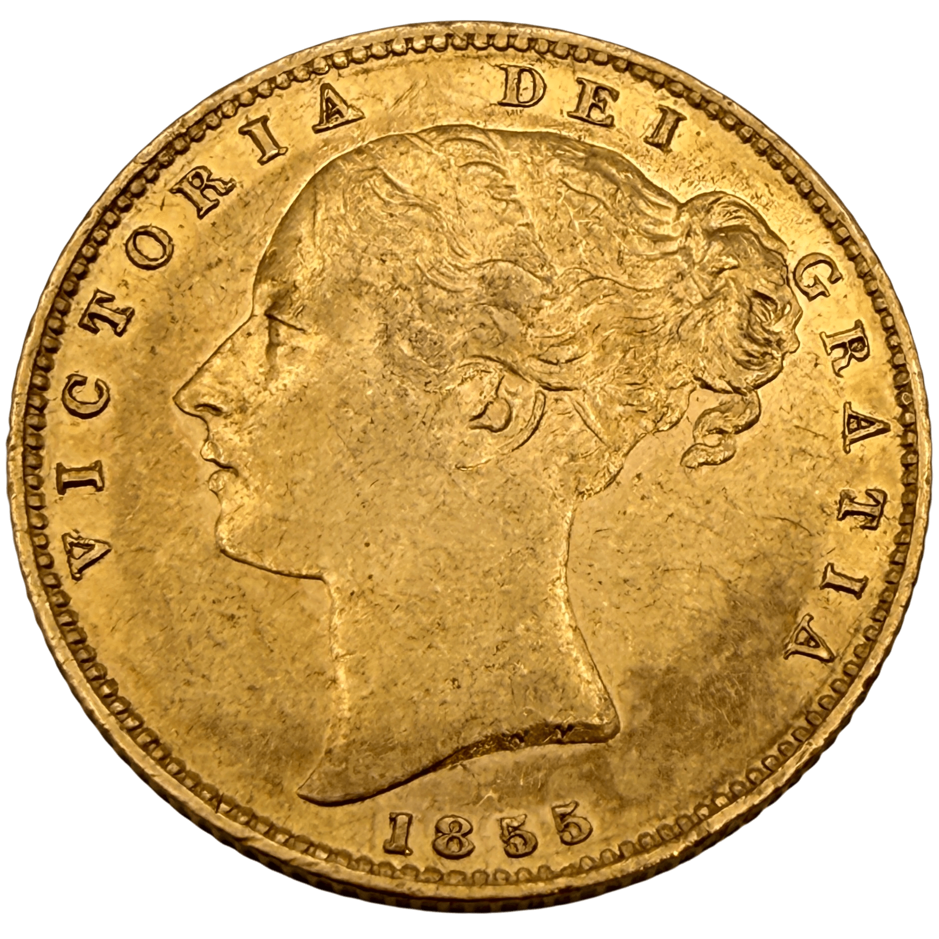1855 Queen Victoria Shield Sovereign Good Very Fine Plus 1855 1855 Queen Victoria Shield Sovereign Good Very Fine Plus