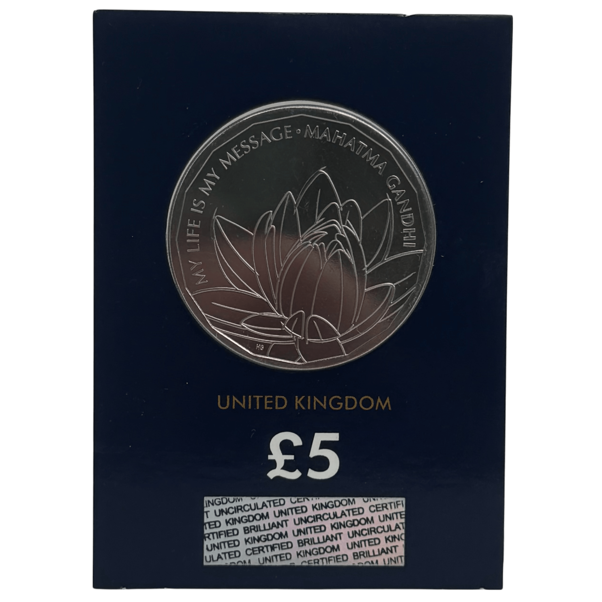 2021 Mahatma Gandhi £5 Brilliant Uncirculated Coin in Change Checker Card mahatma gandhi 2021 Mahatma Gandhi £5 Brilliant Uncirculated Coin in Change Checker Card
