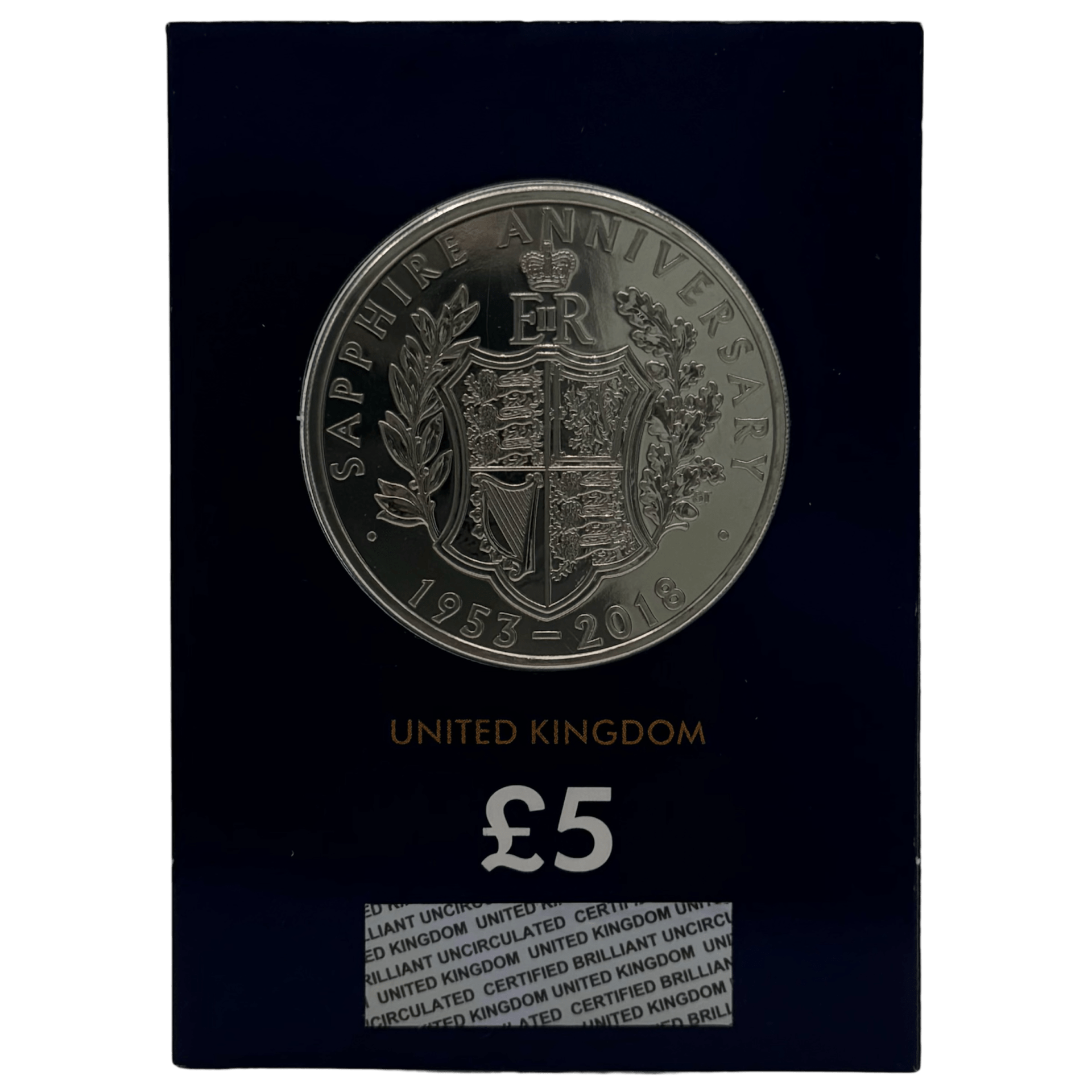 2018 Queen's Sapphire Coronation Anniversary £5 Brilliant Uncirculated Coin in Change Checker Card 2018 2018 Queen's Sapphire Coronation Anniversary £5 Brilliant Uncirculated Coin in Change Checker Card