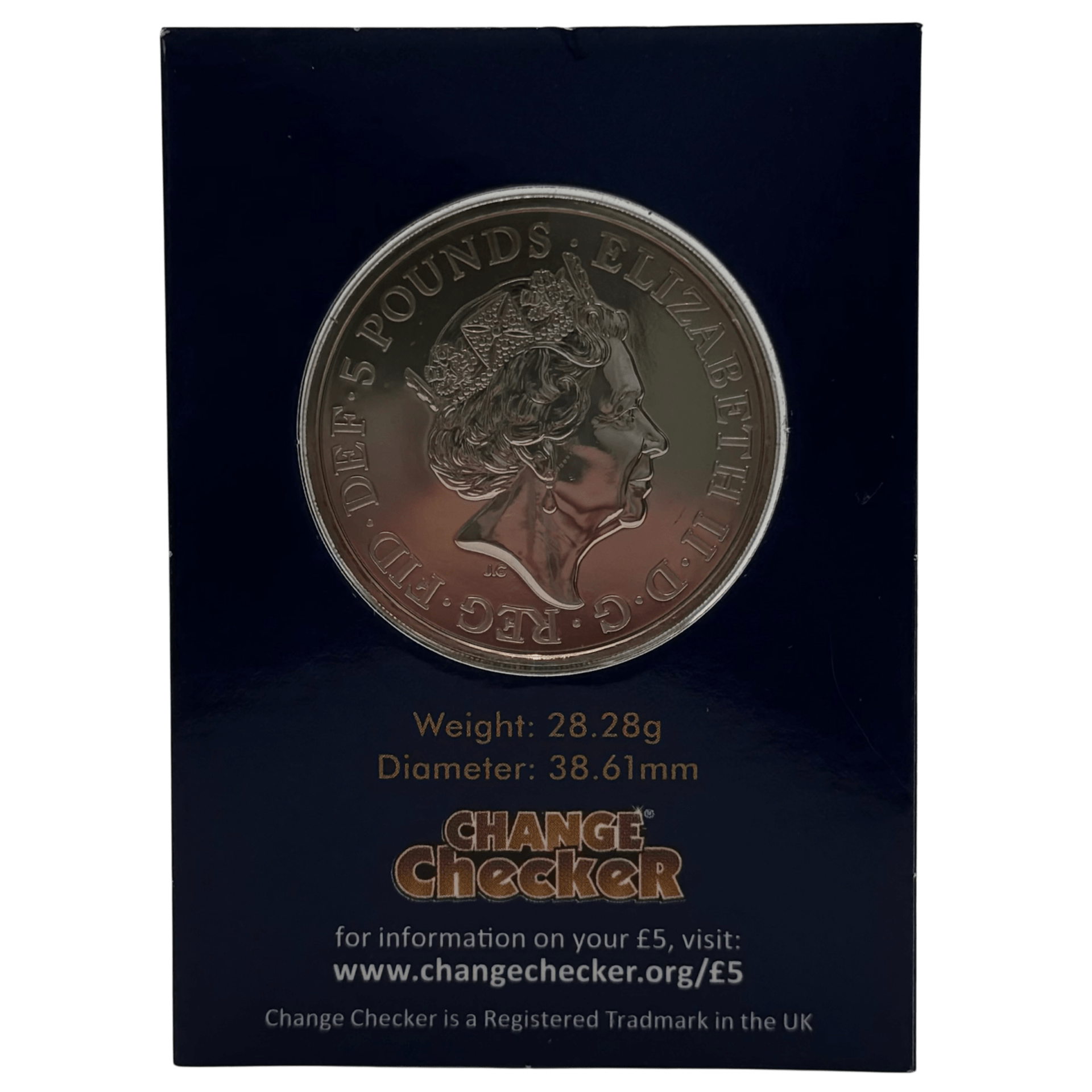 2018 Queen's Sapphire Coronation Anniversary £5 Brilliant Uncirculated Coin in Change Checker Card 2018 2018 Queen's Sapphire Coronation Anniversary £5 Brilliant Uncirculated Coin in Change Checker Card