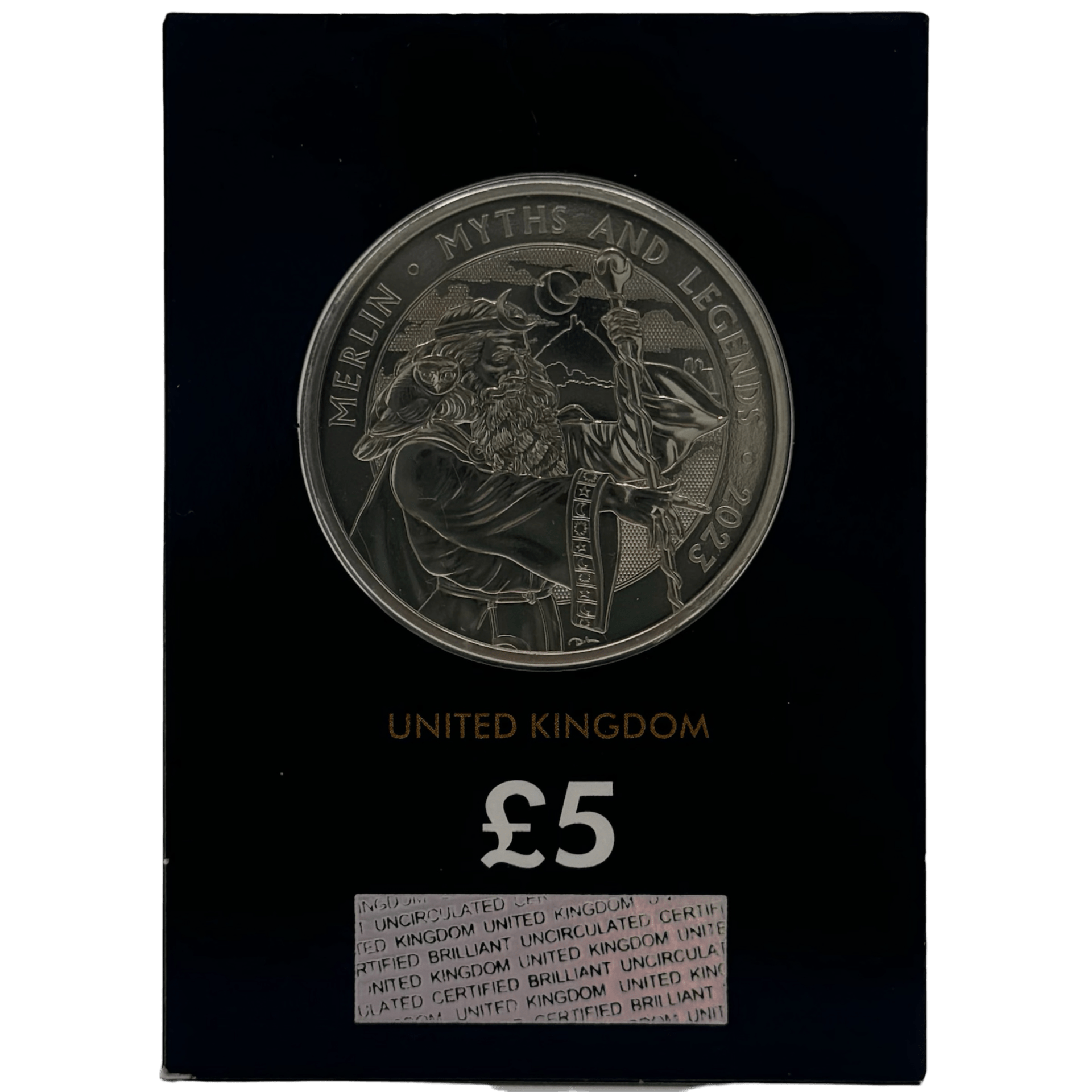 Merlin 2023 Myths and Legends £5 Brilliant Uncirculated Coin in Change Checker Card merlin Merlin 2023 Myths and Legends £5 Brilliant Uncirculated Coin in Change Checker Card