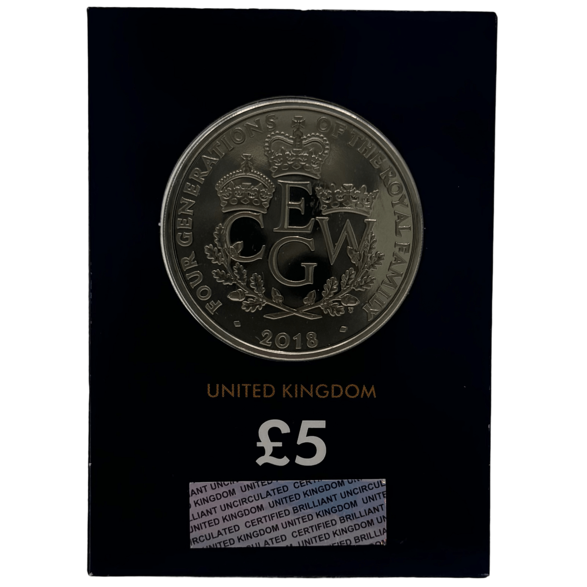 2018 Four Generations of The Royal Family £5 Brilliant Uncirculated Coin in Change Checker Card 2018 2018 Four Generations of The Royal Family £5 Brilliant Uncirculated Coin in Change Checker Card