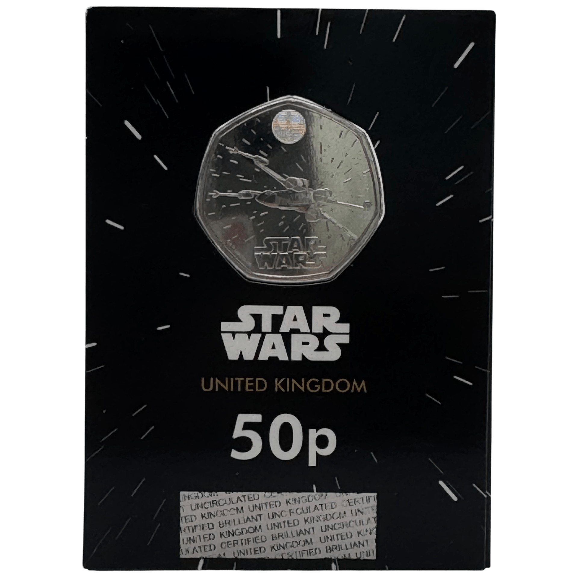 Star Wars X-Wing 50p Brilliant Uncirculated Coin in Change Checker Card star wars Star Wars X-Wing 50p Brilliant Uncirculated Coin in Change Checker Card