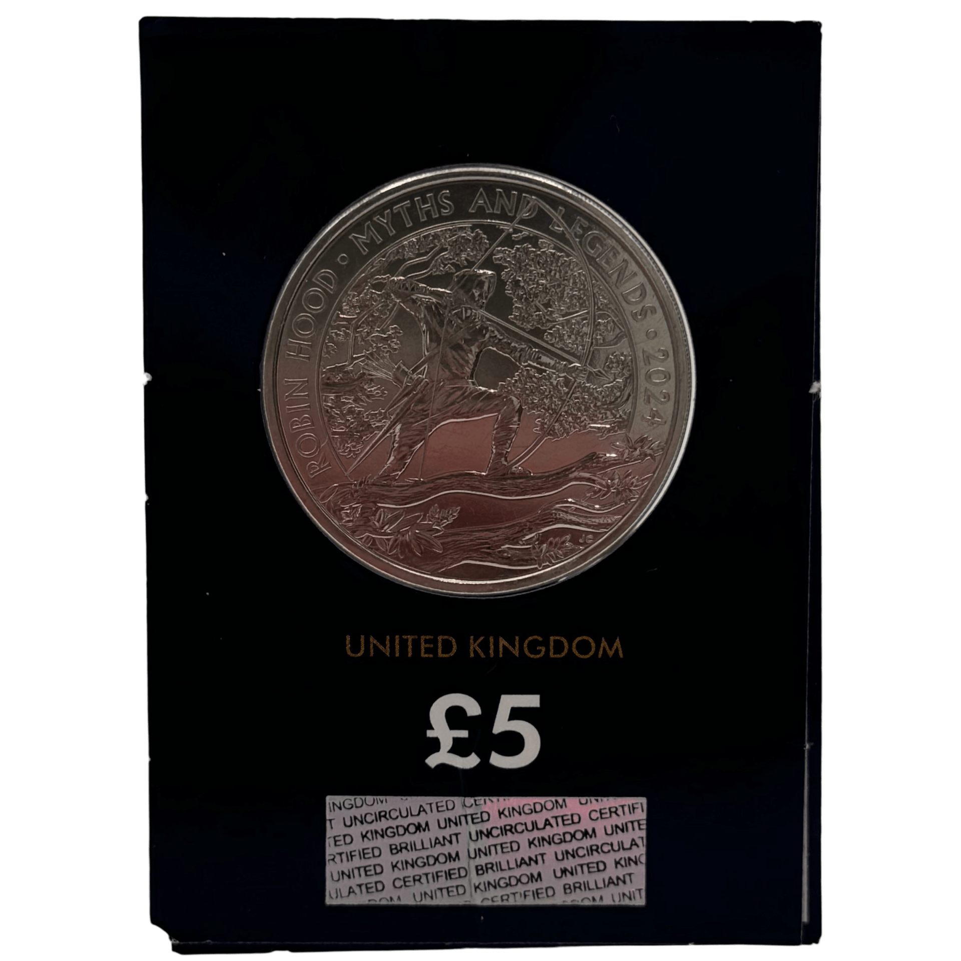 Robin Hood 2024 Myths and Legends £5 Brilliant Uncirculated Coin in Change Checker Card robin hood Robin Hood 2024 Myths and Legends £5 Brilliant Uncirculated Coin in Change Checker Card