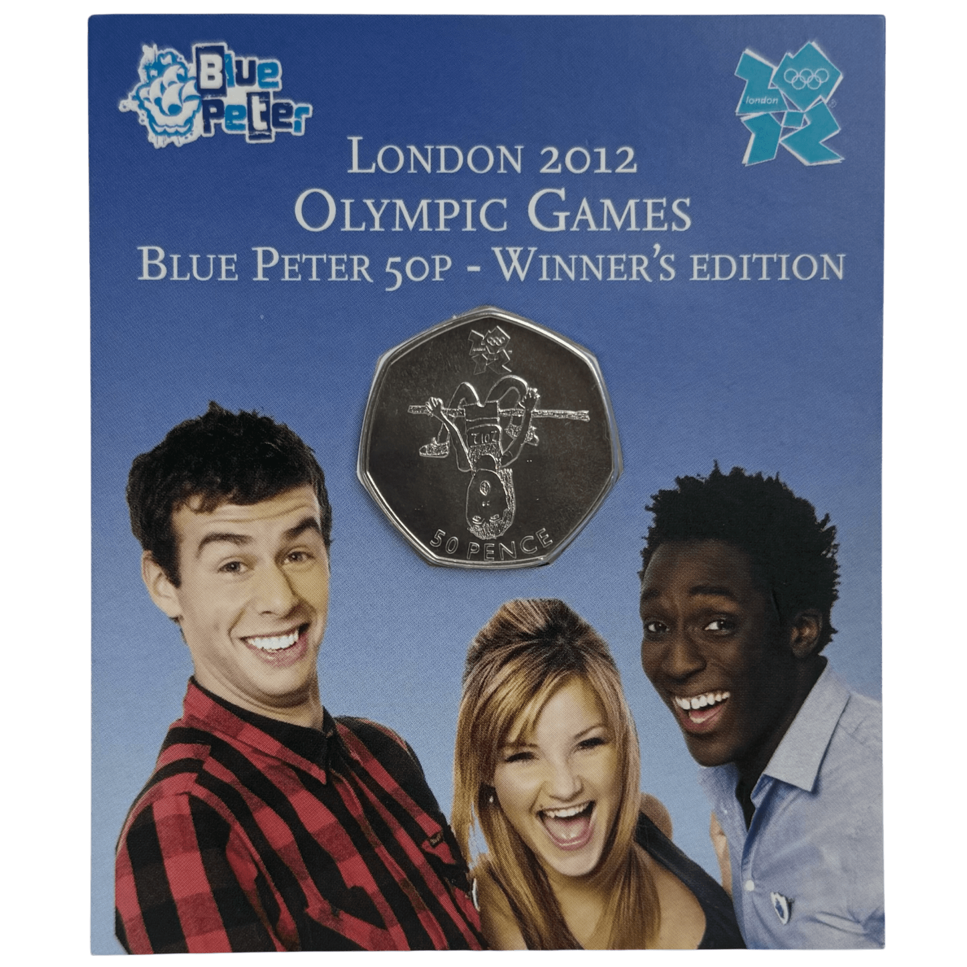 London 2012 Olympic Games Blue Peter 50p Brilliant Uncirculated Coin in Royal Mint Pack london 2012 London 2012 Olympic Games Blue Peter 50p Brilliant Uncirculated Coin in Royal Mint Pack