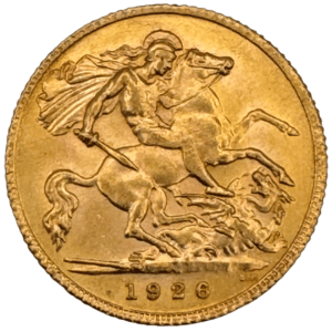 1926 George V South Africa Mint Half Sovereign About Brilliant Uncirculated