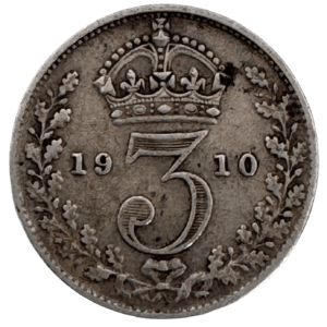 1910 Edward VII Silver Threepence Good Fine