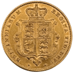 1849 Queen Victoria Young Head Half Sovereign About Extremely Fine