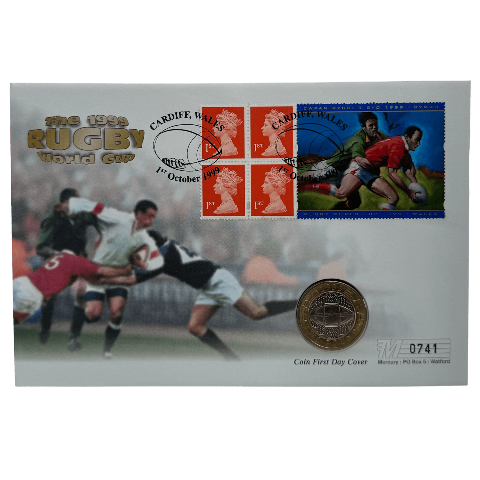 The 1999 Rugby World Cup £2 Commemorative Coin Cover 1999 The 1999 Rugby World Cup £2 Commemorative Coin Cover