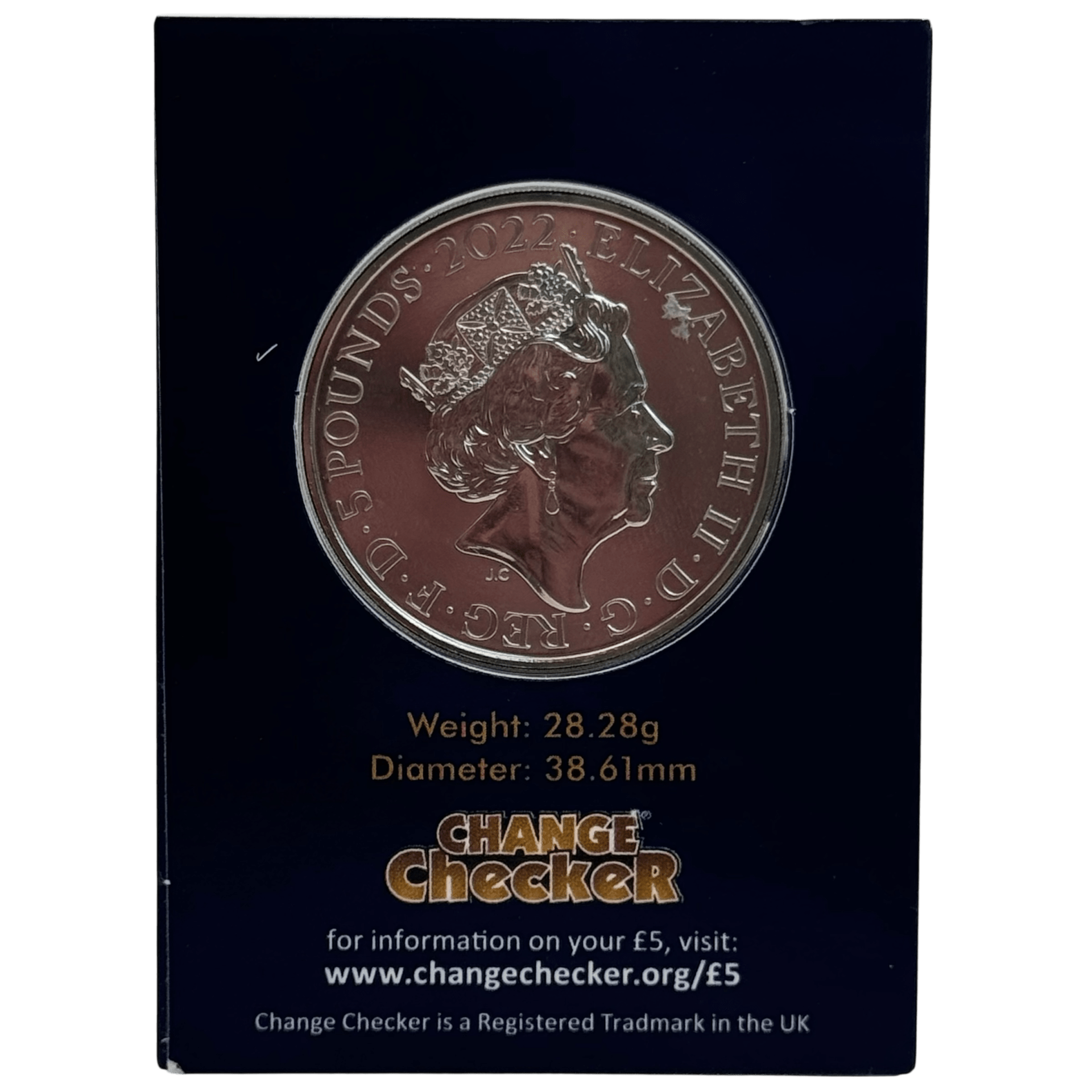 Her Charity and Her Patronage - The Queen's Reign Brilliant Uncirculated £5 Coin in Change Checker Card charity Her Charity and Her Patronage - The Queen's Reign Brilliant Uncirculated £5 Coin in Change Checker Card