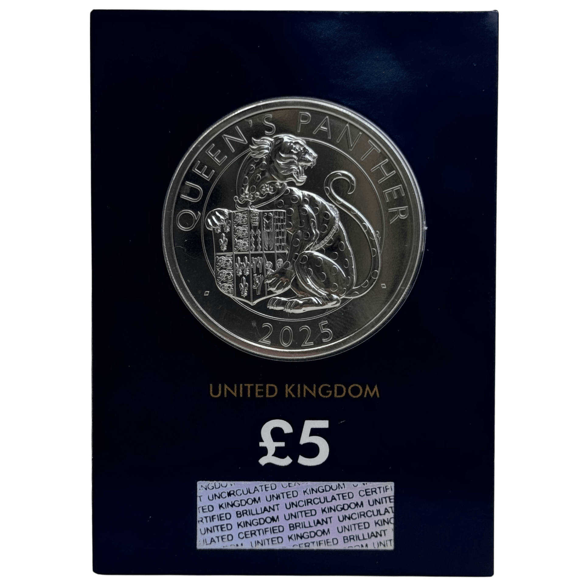 2025 Queen's Panther UK Brilliant Uncirculated £5 Coin in Change Checker Card 2025 2025 Queen's Panther UK Brilliant Uncirculated £5 Coin in Change Checker Card