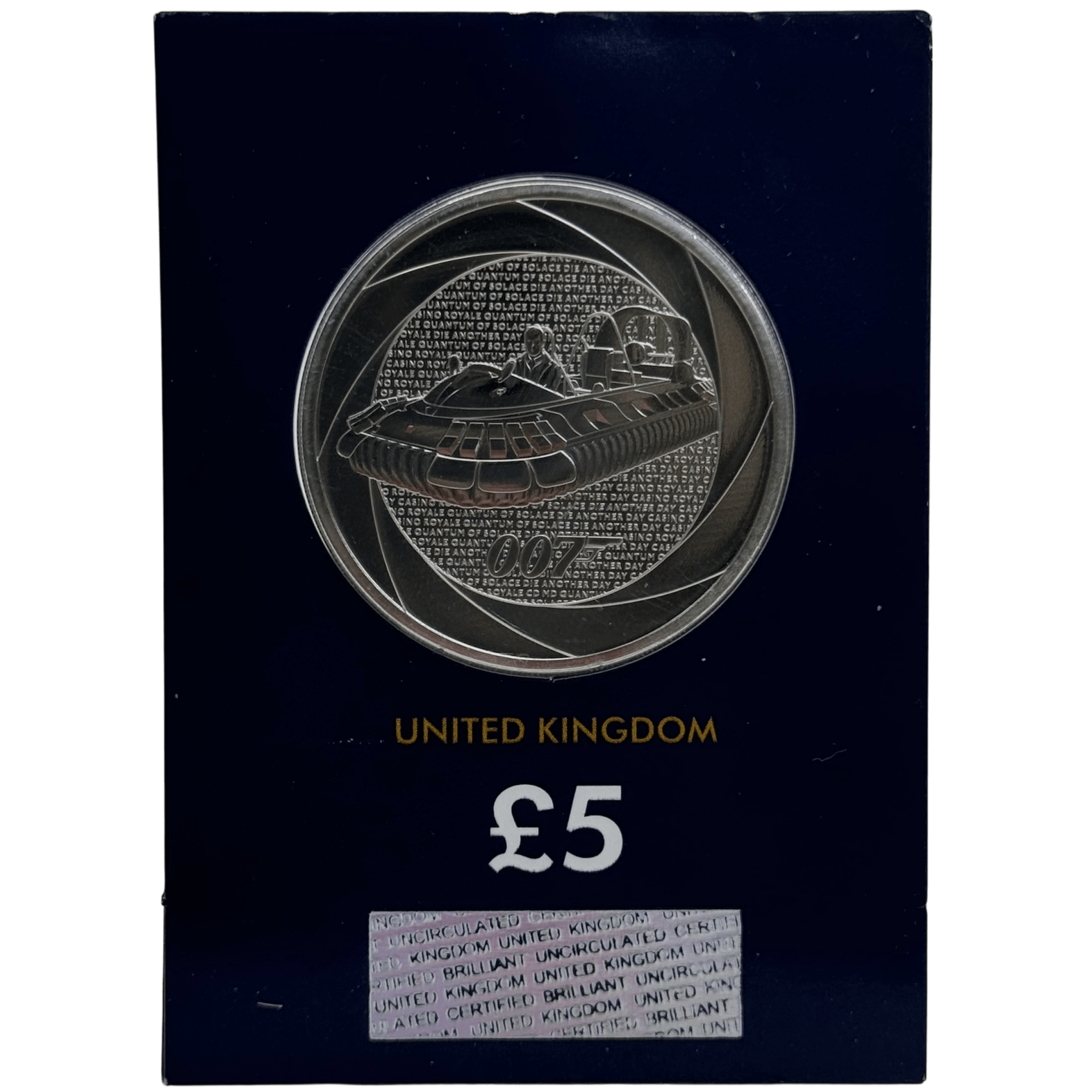 Six decades of 007 Complete Brilliant Uncirculated £5 Coin Series in Change Checker Cards six decades Six decades of 007 Complete Brilliant Uncirculated £5 Coin Series in Change Checker Cards