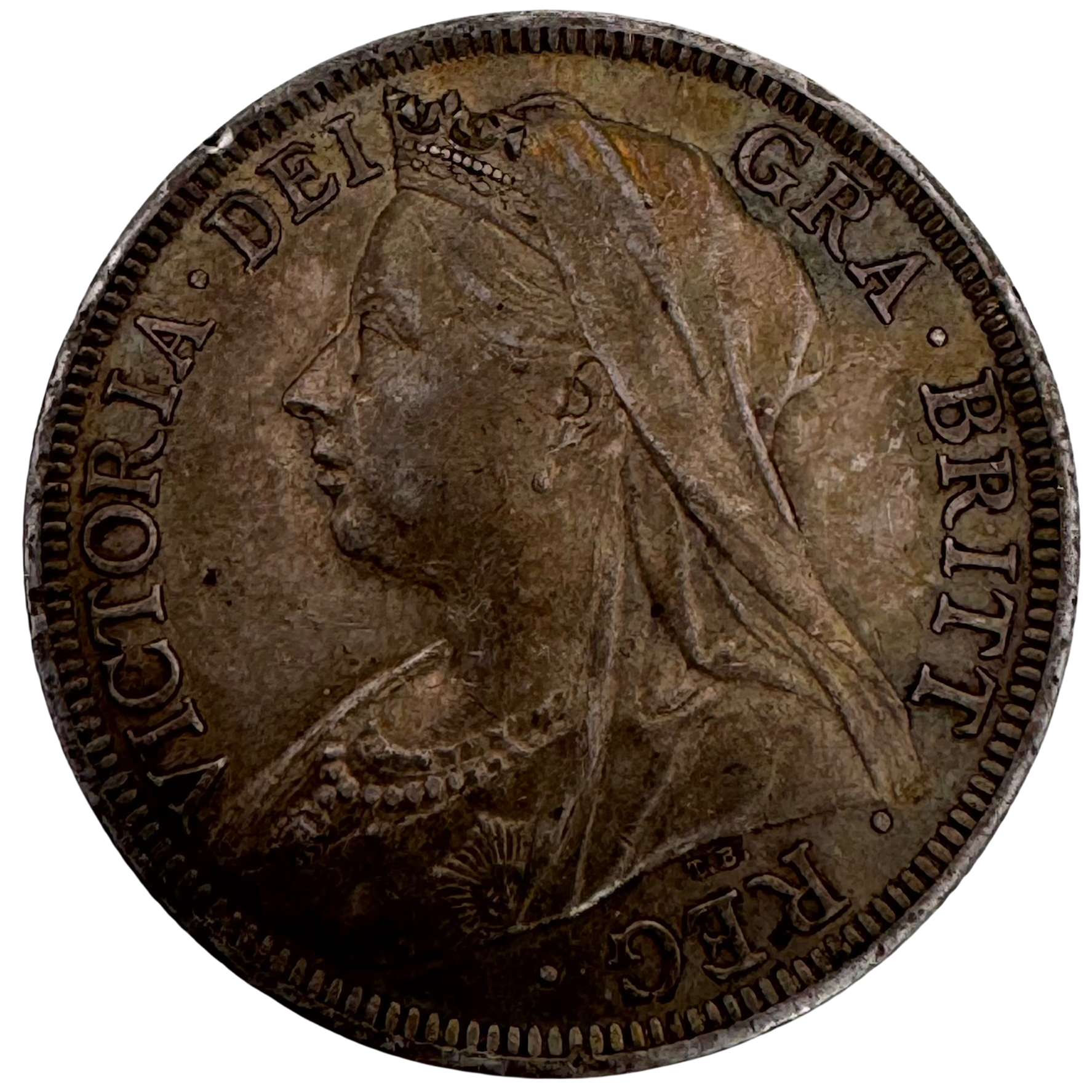 1900 Queen Victoria Veil Head Halfcrown About Extremely Fine Toned 1900 1900 Queen Victoria Veil Head Halfcrown About Extremely Fine Toned