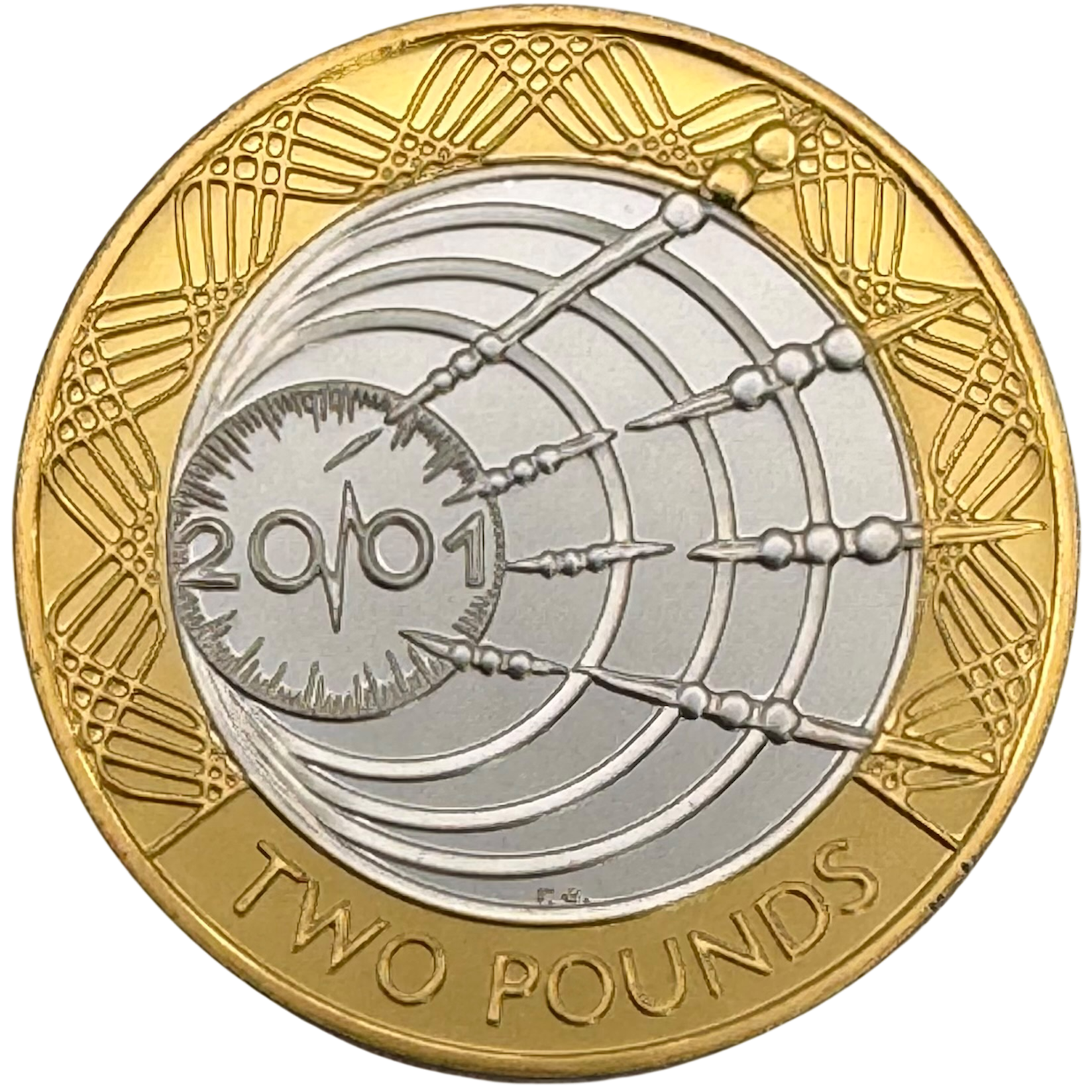 2001 Wireless Bridges The Atlantic Marconi 1901 Silver Proof £2 Coin 2001 2001 Wireless Bridges The Atlantic Marconi 1901 Silver Proof £2 Coin