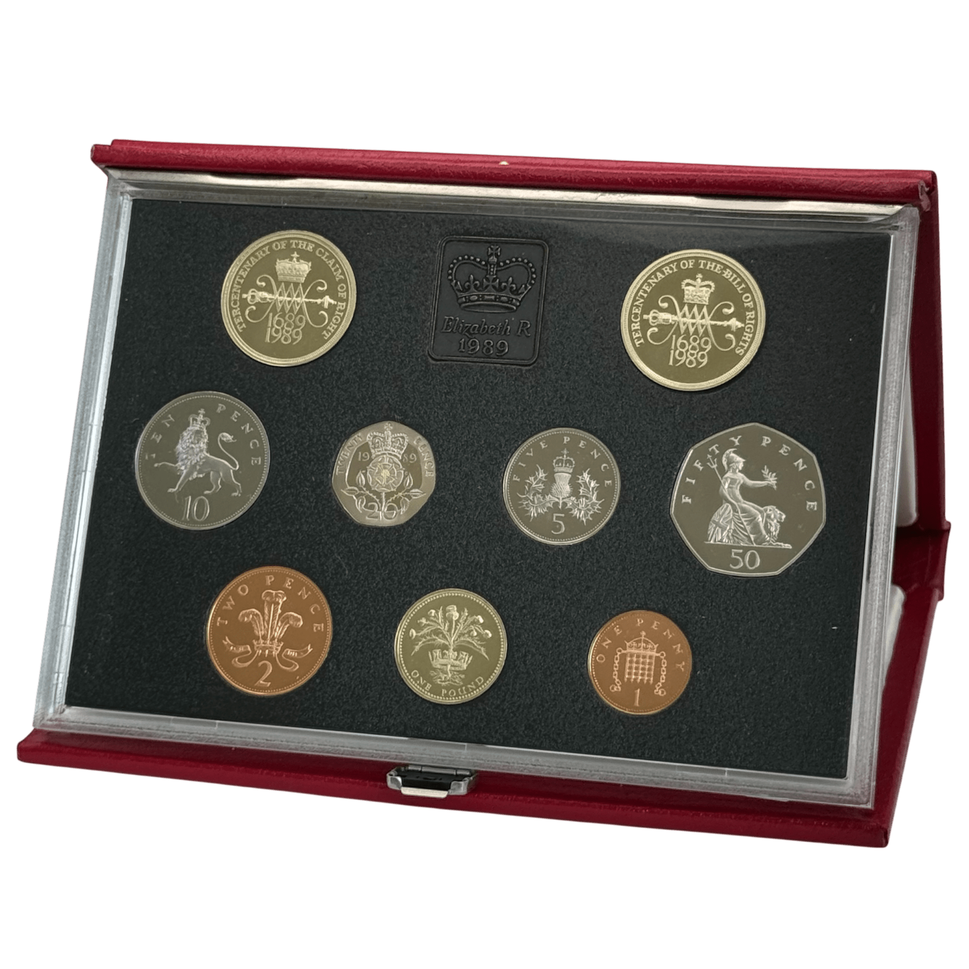 1989 United Kingdom De-luxe Proof Coin Set 1989 1989 United Kingdom De-luxe Proof Coin Set
