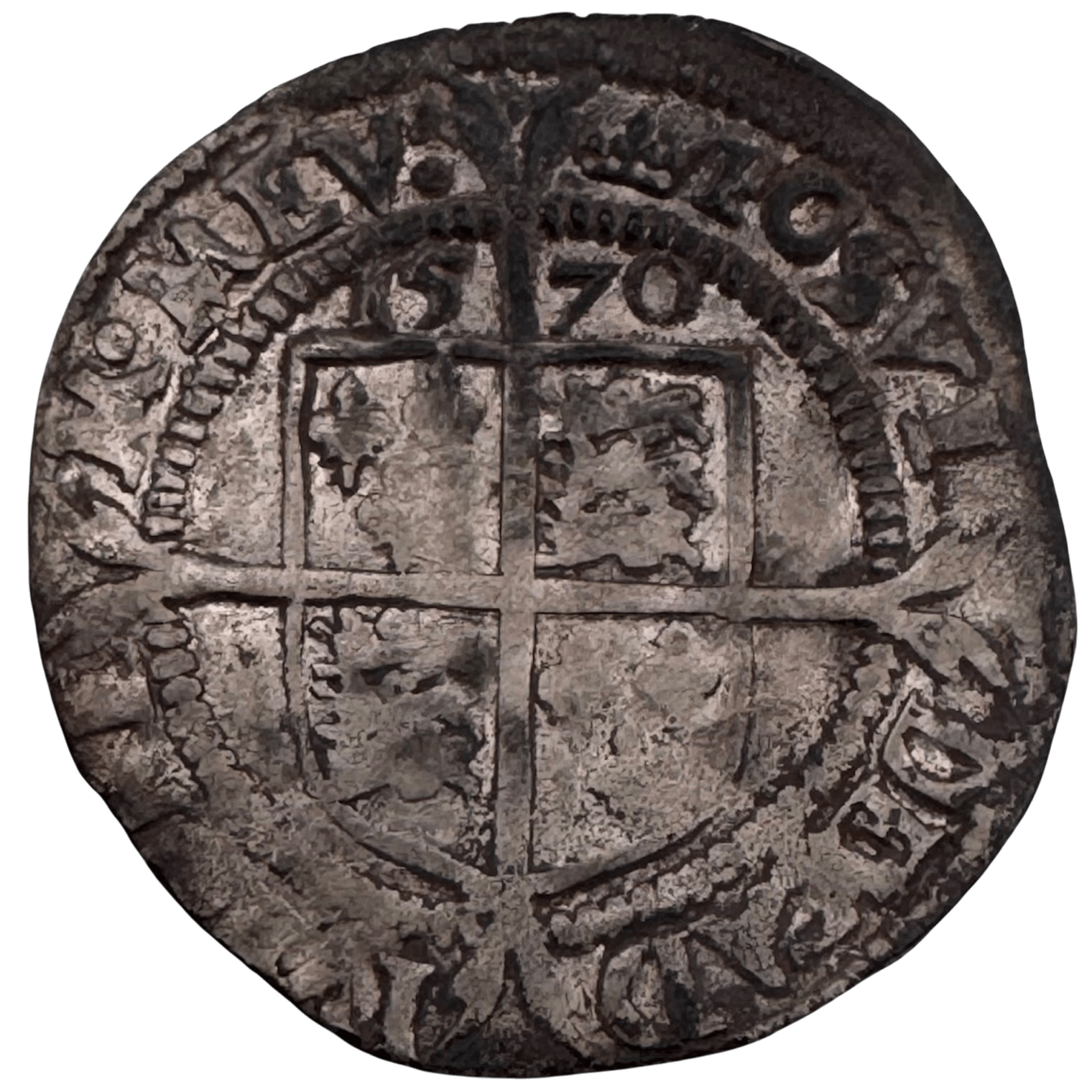 Elizabeth I 1570 Silver Sixpence Rose Very Fine 1570 Elizabeth I 1570 Silver Sixpence Rose Very Fine