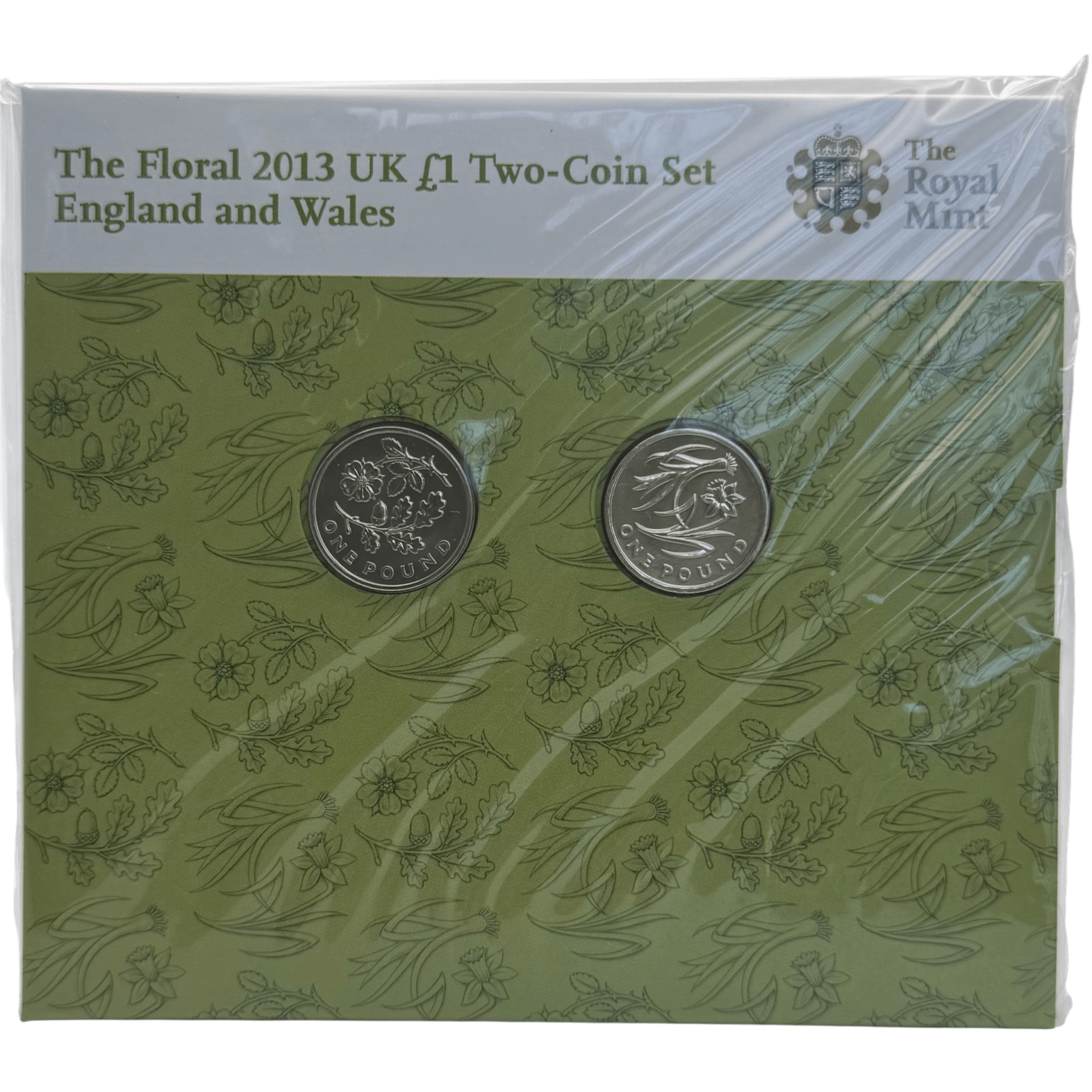 The Floral 2013 £1 Two-Coin Set England and Wales Blister Pack 2013 The Floral 2013 £1 Two-Coin Set England and Wales Blister Pack