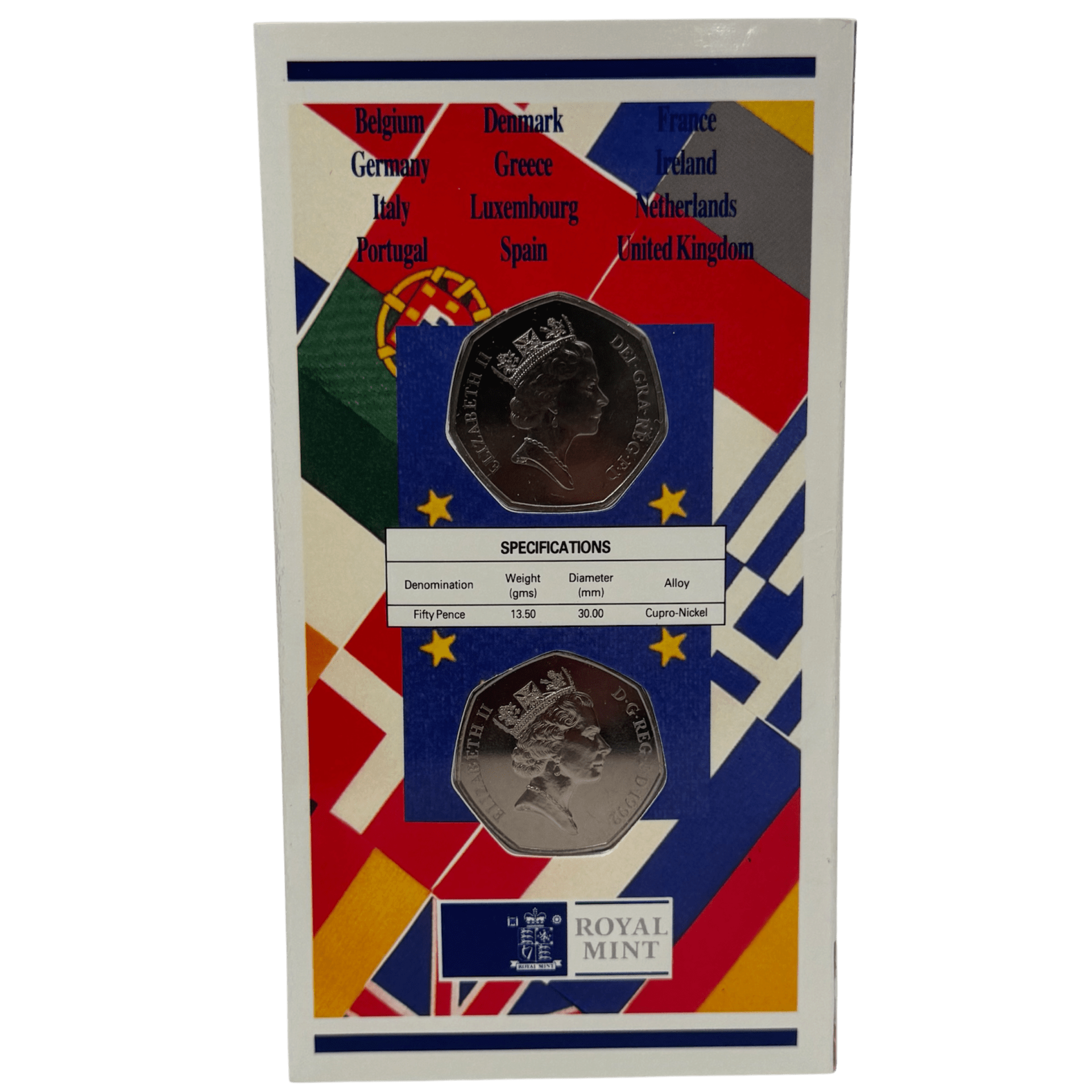Europe 1992-1993 Commemorative 50p Issue in Blister Pack 1992 Europe 1992-1993 Commemorative 50p Issue in Blister Pack