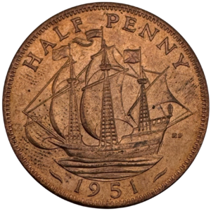 Philatelic Heritage philatelic 1951 George VI Halfpenny Brilliant Uncirculated Gem