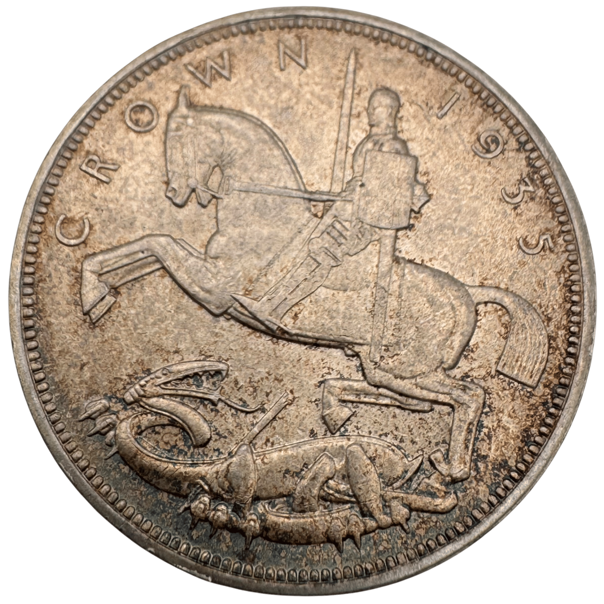 1935 George V Rocking Horse Crown About Brilliant Uncirculated Coin 1935 1935 George V Rocking Horse Crown About Brilliant Uncirculated Coin