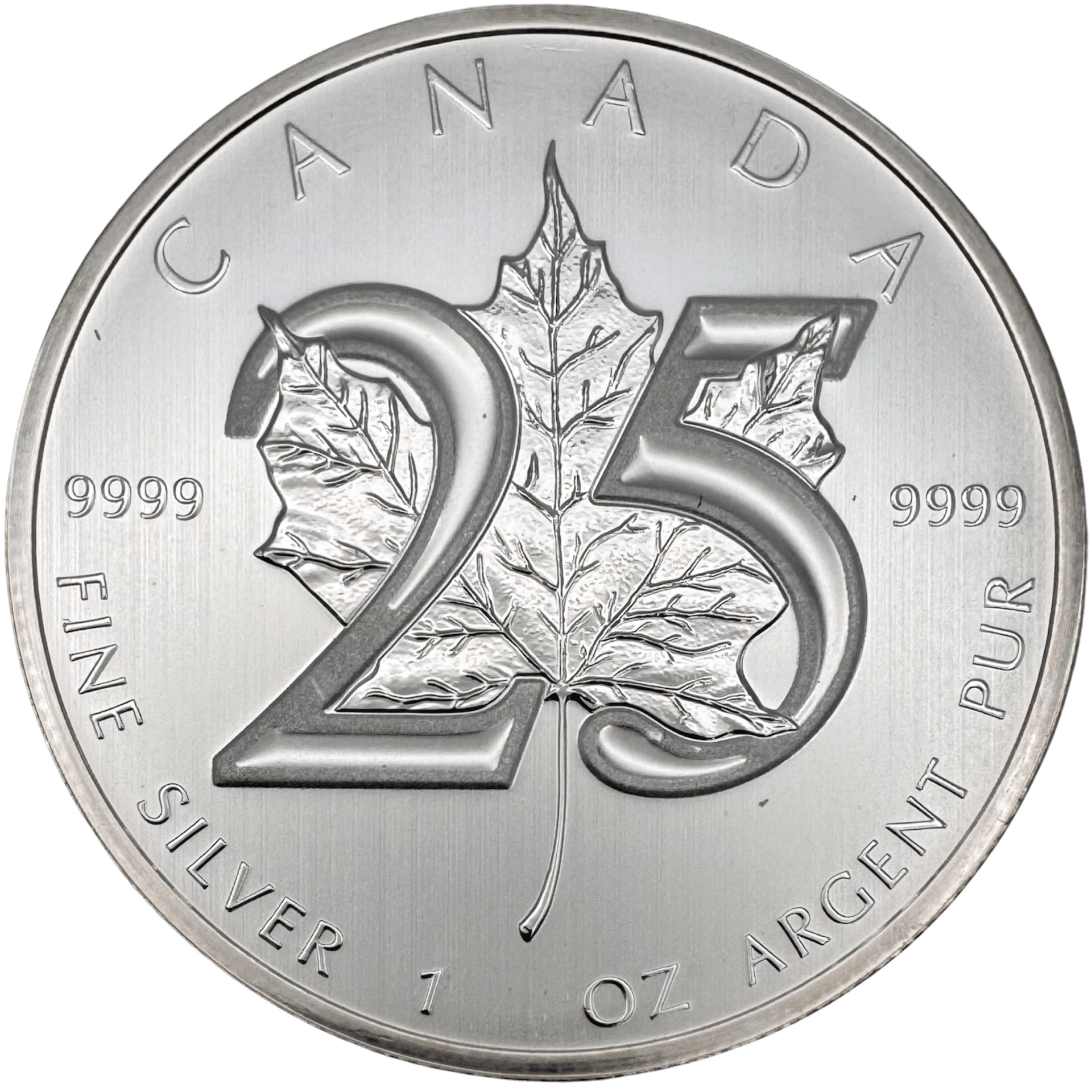 2013 Canada Maple Leaf 25th Anniversary Fine Silver 1oz Coin 2013 2013 Canada Maple Leaf 25th Anniversary Fine Silver 1oz Coin